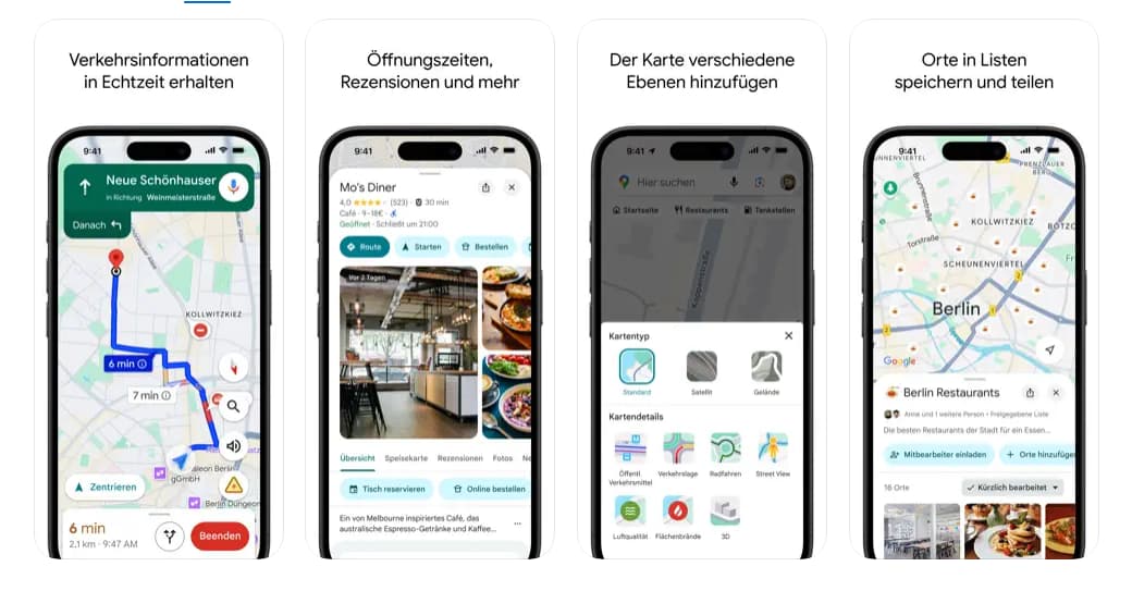 Die wichtigsten Funktionen von Google Maps