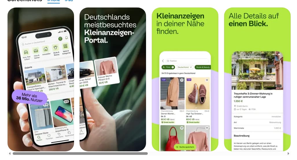 Hauptfunktionen der App