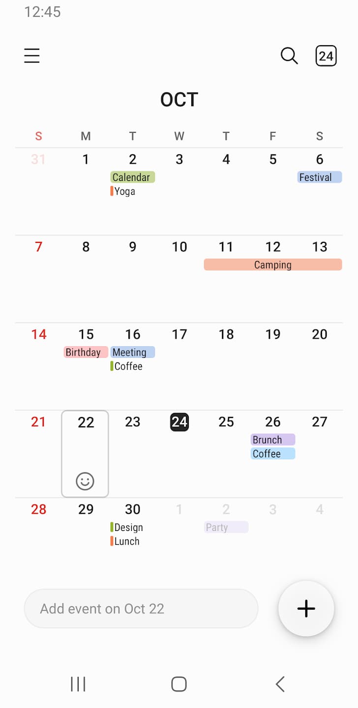 Einführung in Samsung Calendar