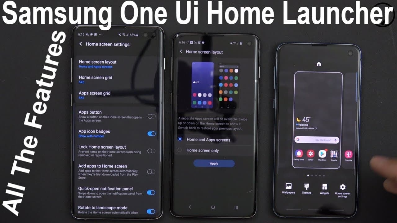 Hauptfunktionen von Samsung One UI Home