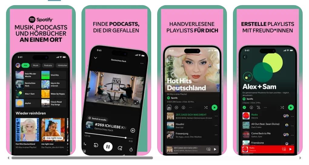 Wichtige Funktionen von Spotify
