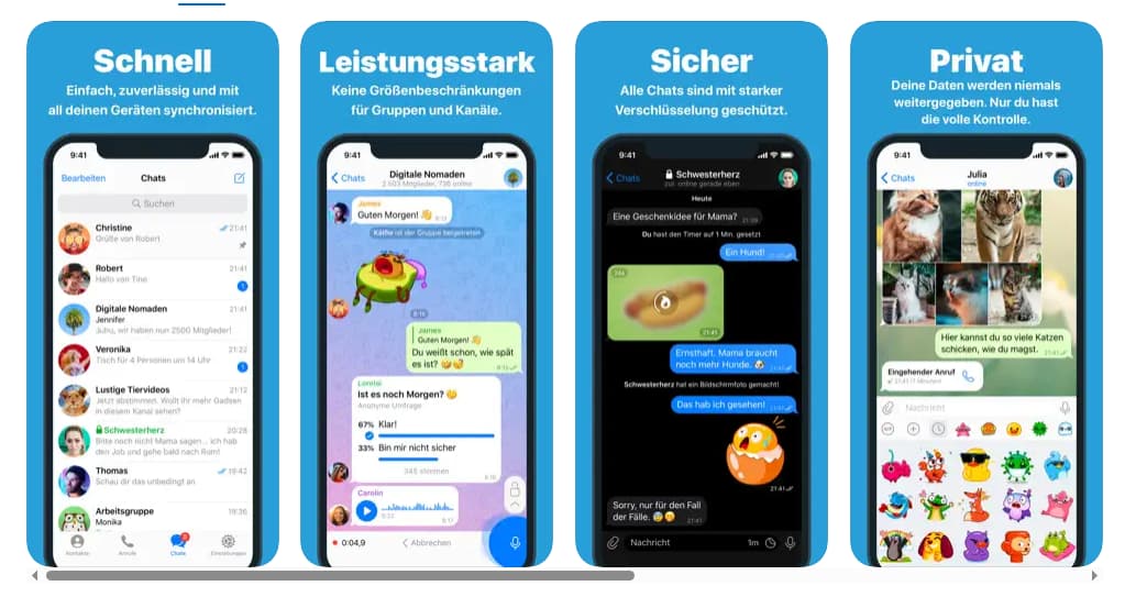 Die wichtigsten Funktionen von Telegram