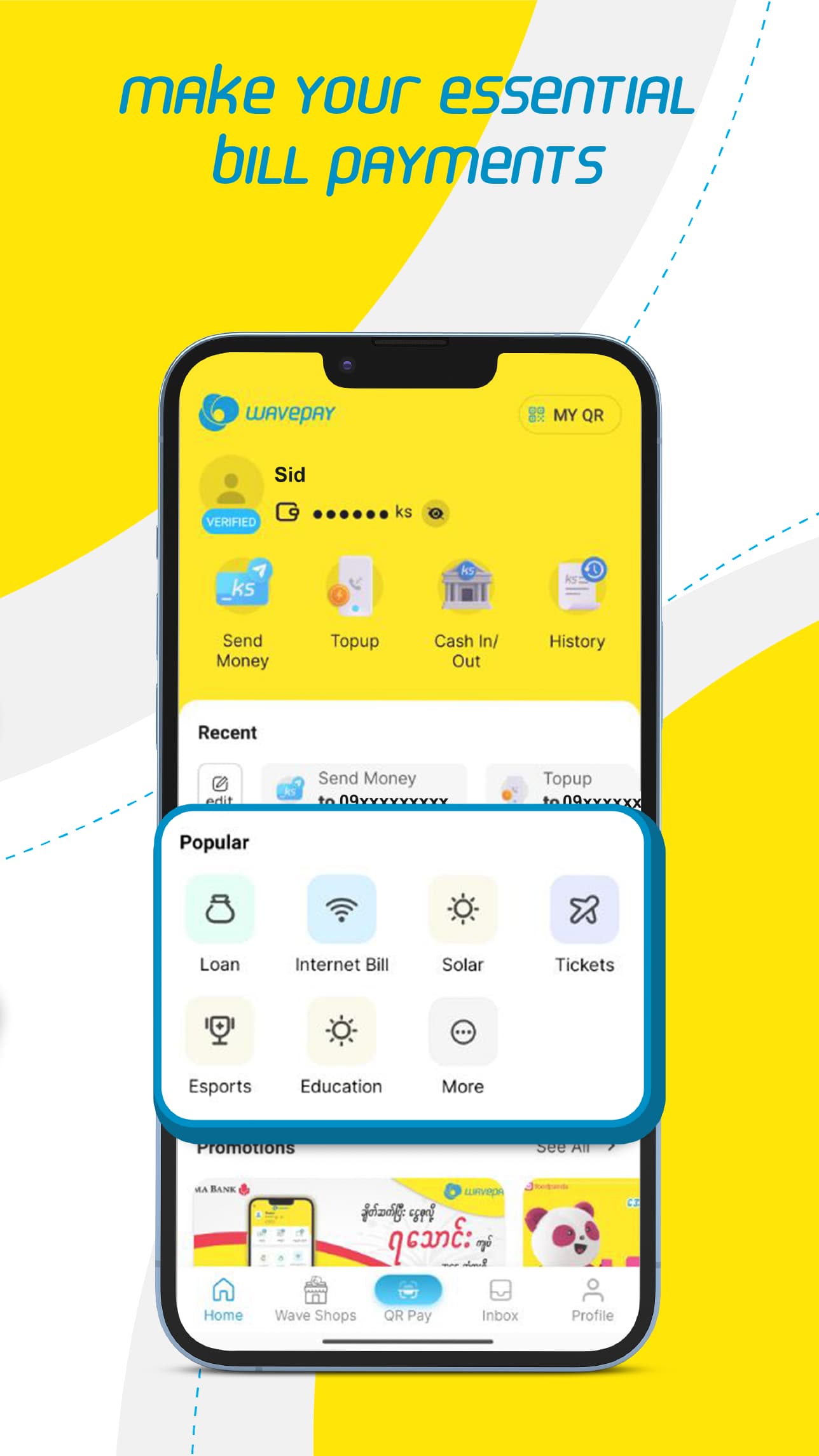 Einzahlen und Abheben bei einem Agenten